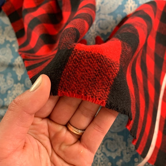 EUC J. Crew Red Plaid Scarf - Picture 7 of 9
